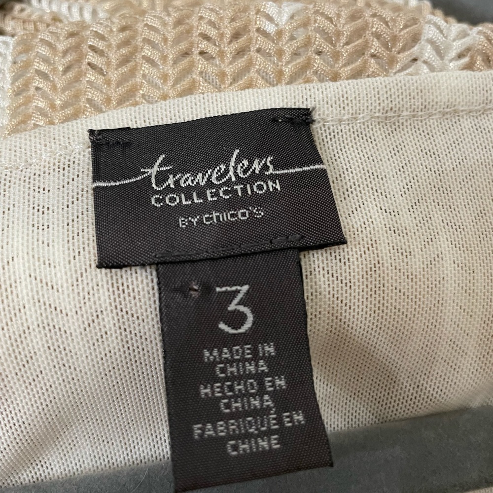 Chico’s Women’s Travelers Collection Wheat Mesh Zebra Tank Size 3 EUC - Picture 5 of 6